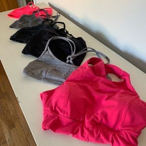 Set of 6 sports bras - lulu lemon, athletica, Zella and fabletics